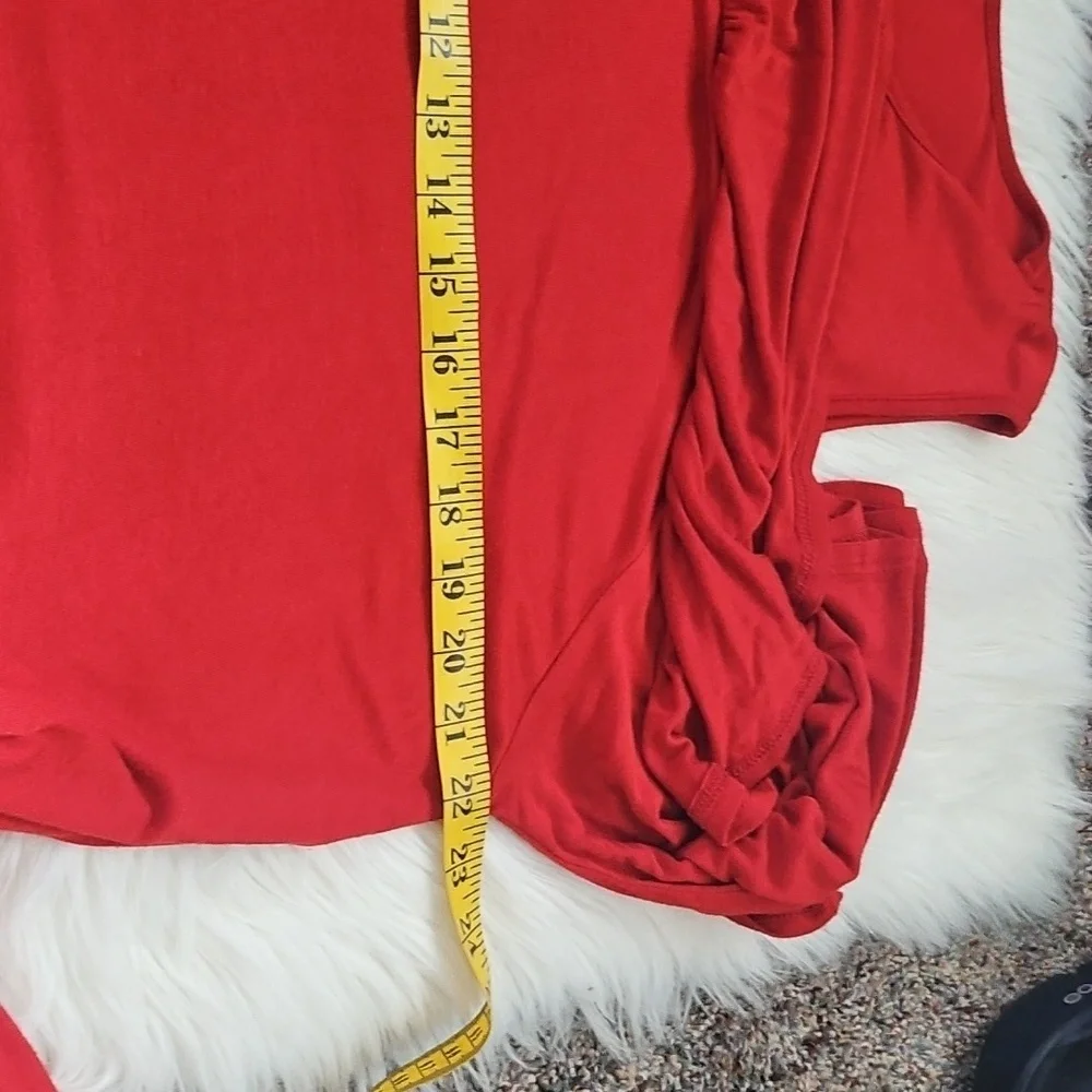 Watermelon Rust Color Cold Shoulder Dress with Ruffle - Picture 8 of 12